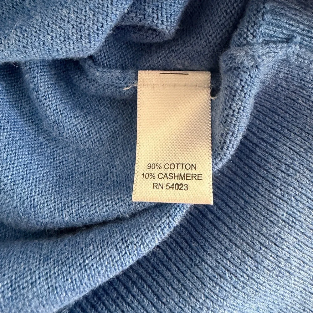 Banana Republic Mens Medium Blue‎ Cotton Cashmere V-Neck Sweater Casual Cozy